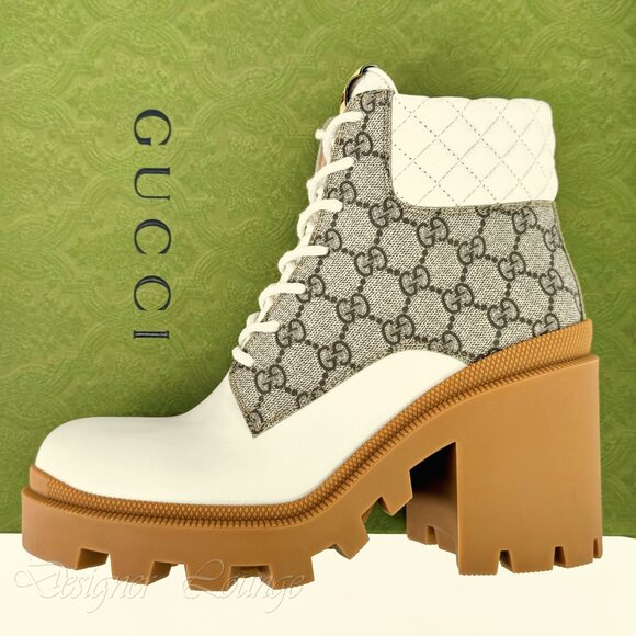 NEW GUCCI Apollo GG Supreme Canvas Leather Platform Ankle Bootie EU 41.5/US 11.5 - Picture 15 of 15